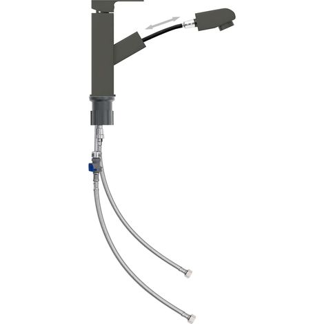 Robinet de lavabo rétractable Finition grise 157x172 mm