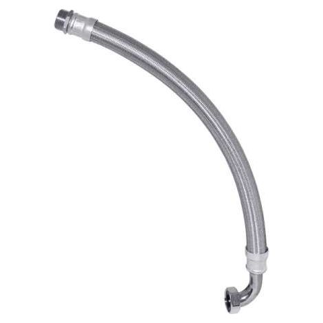 IBO Panzerschlauch 600 mm Flexschlauch 1" abgewinkelt Edelstahlgeflecht für Hauswasserwerk 60cm
