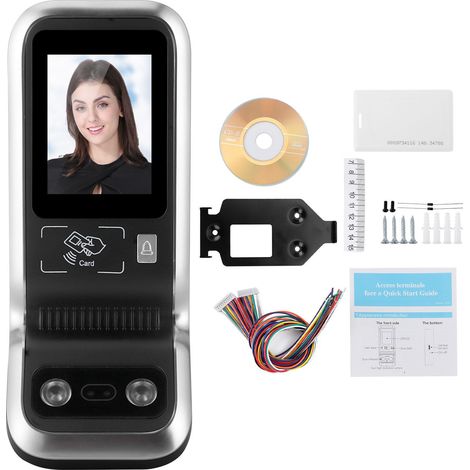 Contrôle d'accès TCP IP écran TFT 2.8 pouces, machine de pointage avec reconnaissance faciale, lecteur carte d'identité, détection infrarouge (1/5)