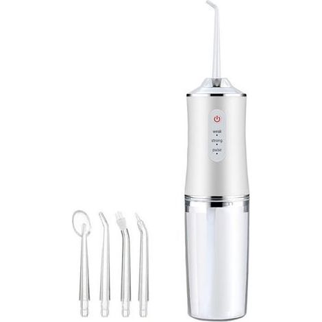 Irrigateur portable Oral USB Rechargeable Eau Dentaire Eau Dentaire réservoir d'eau Nettoyeur de Dents Punch Intelligent 220ml,blanc (1/5)