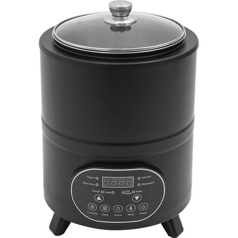 Yogurtera eléctrica griega de 8 litros para postres y celebraciones, con temporizador y control de temperatura, yogurtera automática para yogur, natto y vino de arroz casero, color negro (1/5)