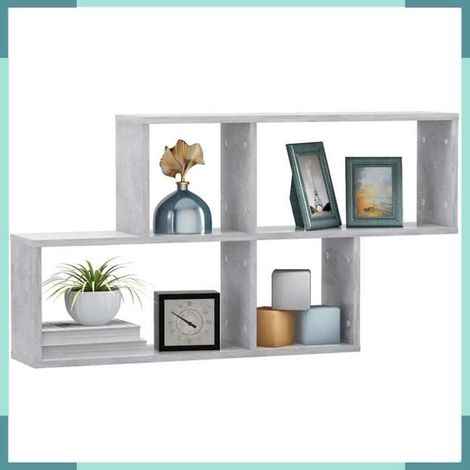 807164 étagère murale Gris béton 100x18x53 cm Bois d’ingénierie (1/4)