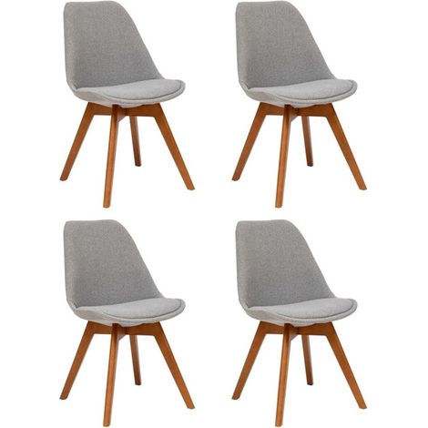 Lot de 4 Chaises Vintage "Baya" 79cm Gris (1/5)