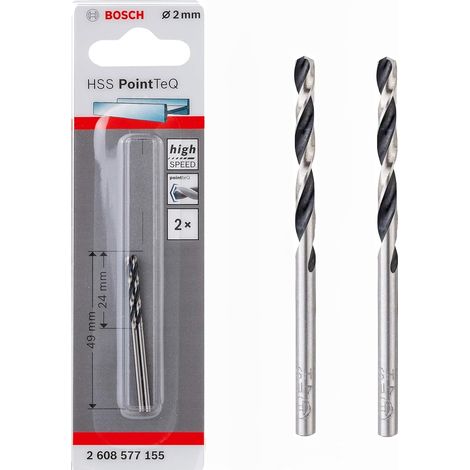 Bosch Professionel HSS- PointTeQ Ø 2 x 24 x 49 mm 2 Stk.Metallbohrer