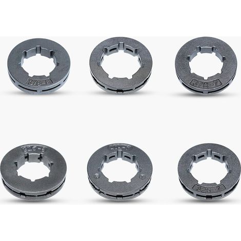 6 pièces Jante de roue dentée 3/8" .325" .404"-7T/8T Kit pour Husqvarna Stihl Tronçonneuses 2 temps Remplace pièces Oregon (1/5)