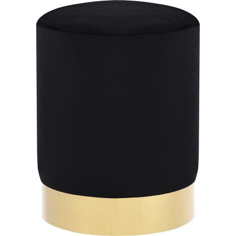 Taburete de terciopelo 28 x 36 cm negro y dorado vidaXL