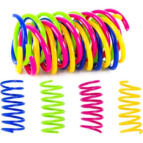 Jouet ressort interactif pour chat - Lot de ressorts colorés rebondissants pour l'amusement et l'exercice du chat (1/5)