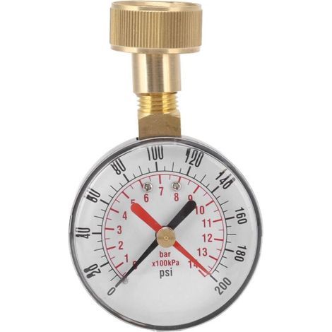 Manomètre de pression d'eau 0 à 200 psi – Filetage femelle 3/4 – Installation facile – Compatible systèmes d'irrigation et nettoyage piscine (1/5)