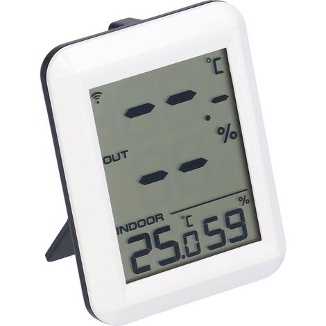 Drahtloses digitales Thermometer-Hygrometer, Sensor für Luftfeuchtigkeit und Temperatur im Innen- und Außenbereich, Wetterüberwachung mit Fernfühler (1/5)