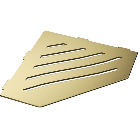 Tablette d'angle murale de douche en inox Waves L.195mm - Or brossé
