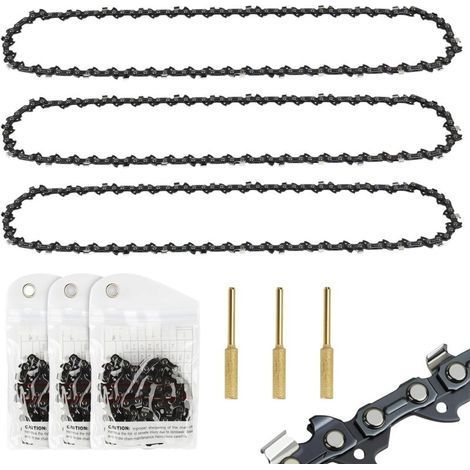 3 x Chaîne de tronçonneuse 35 cm 3/8" LP 52 maillons 1.1 mm - rechange 14 pouces pour sans fil. compatible Makita DUC353. Einhell GP-LC 36/35 Li. Bosch. Husqvarna. Oregon (1/5)