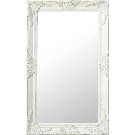 Miroir mural style baroque 50x80 cm Blanc (1/5)