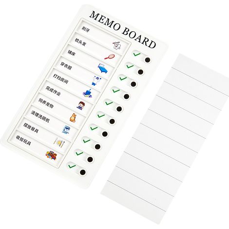 Tableau de planification DIY pour enfants, liste de tâches portable, 10 feuilles de papier rechargeables, cartes de planification familiale