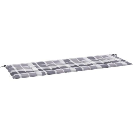 Cuscino per Panca a Quadri Grigi 150x50x4 cm Tessuto Oxford vidaXL