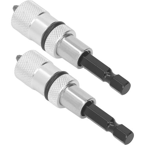 1/4-Zoll-Magnetbithalter mit Schnellwechselsystem, einstellbare Tiefe, 2er-Pack mit Kreuzschlitzschraubendreherbits (1/5)