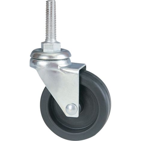 Ruota AVO 220B 50x18 rivestimento gomma nucleo plastica girevole con bullone M10 (1/2)