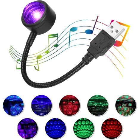 USB-Autodachleuchte, romantische Mini-Innenraumleuchte mit LED-USB-Anschluss, 4 Farben und 9 einstellbaren Modi, Plug-and-Play-Lampe für stimmungsvolle Dekorationen/Zuhause/Partys (1/5)