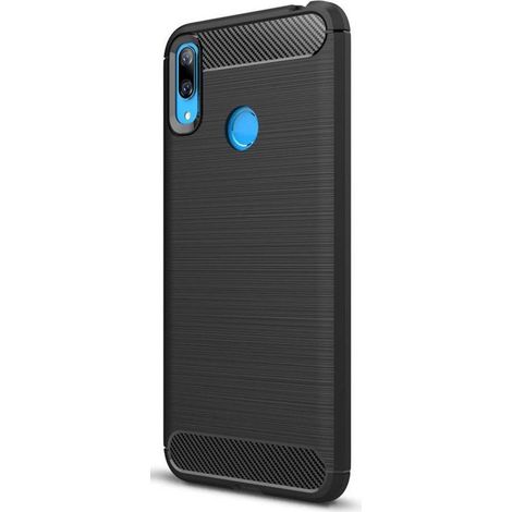 Coque arrière souple pour Huawei Y7 2019 - Carbone brossé noir - Étui de protection (1/2)