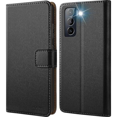 ÉTUI À RABAT POUR SAMSUNG GALAXY S21 FE 5G EN CUIR PU NOIR ÉLÉGANT (1/5)