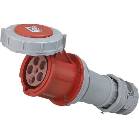 Prise industrielle mobile droite IP67 - 3P+N+T - 63A - 400V AC - Eur'Ohm
