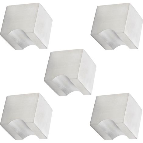 5 Stück Möbelknöpfe NEWPORT Länge 30 mm Höhe 32 mm Edelstahl gebürstet Knaufgriff Küchenknopf