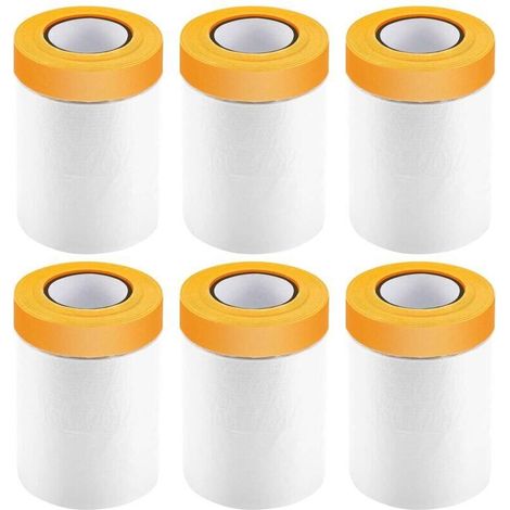 SABIR Bache de Protection Peinture, 6PCS Bache Peinture, Plastique Protection Peinture, Protection Sol Peinture, Film de Masquage avec Scotch Convient pour Meubles Anti Poussière Protection (1/4)