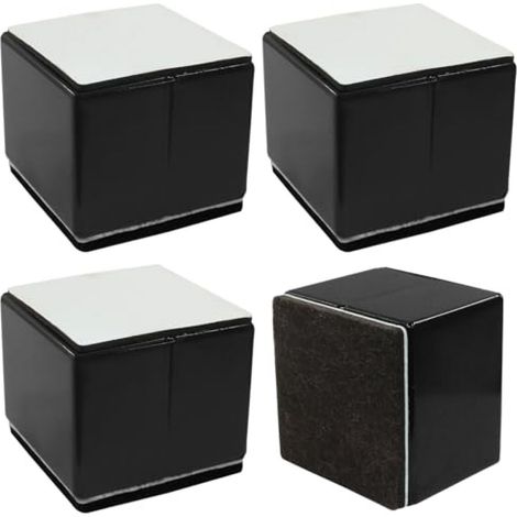 Meubelpotenverhogers - 5 cm - Pour Pieds De Table Banc Lit Armoire - En Acier Carbone Avec Feutre - Set De 4 (1/5)