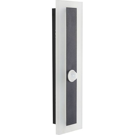 Lampada da parete a LED per esterni 30 cm in acciaio con sensore di movimento Nero Savane