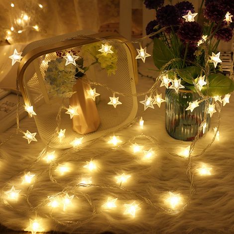 Cordon lumineux LED étoile blanc chaud, modèle USB, 10 mètres 80 lumières, éclairage d'ambiance décoratif pour fêtes et décoration de la maison (1/5)