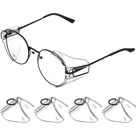 paires de lunettes de sécurité avec protections latérales et rabats pour lunettes de sécurité-5.00X4.50X2.00CM-transparent (1/4)