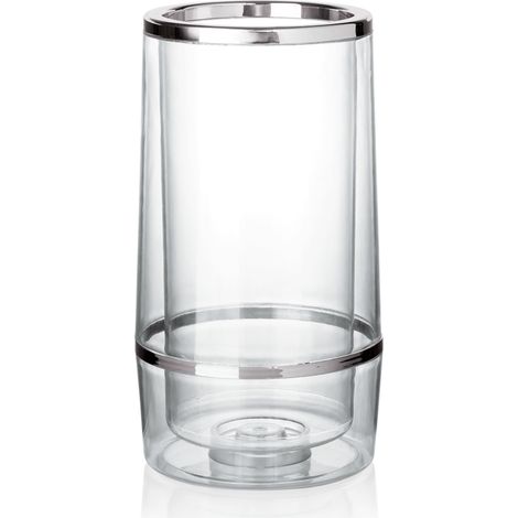 Rafraîchisseur de bouteille Ø 11,5 cm H 23 cm transparent double paroi plastique - Was Germany