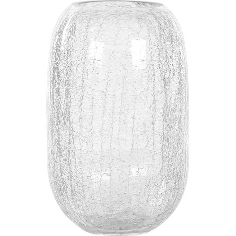 Florero de vidrio transparente 28 cm efecto agrietado diseño moderno Kyrakali (1/5)