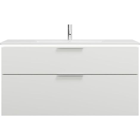 burgbad Eqio Slim lavabo en céramique avec meuble sous-lavabo et