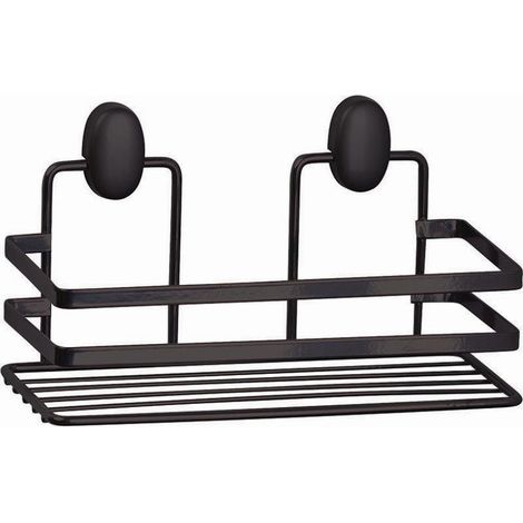 Mensola rettangolare Feridras 1 ripiano acciaio nero 24x11x10cm (1/2)