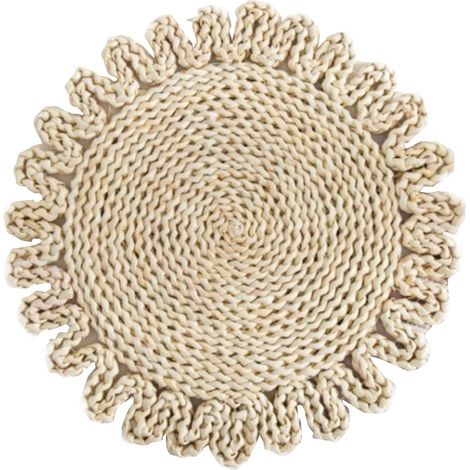 Sets de table tissés en écorce de maïs naturelle, forme de fleur, épais et résistants à la chaleur, pour la table à manger