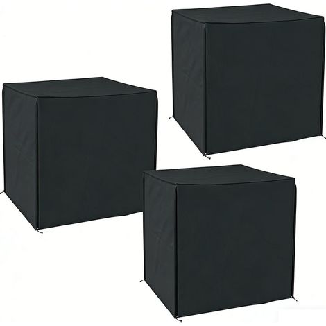 3er-Set  hollywoodschaukel Abdeckung wasserfest Schutzhülle für Gartenschaukel mit UV-Schutz Oxford Schwarz 220 x 125 x 172 cm