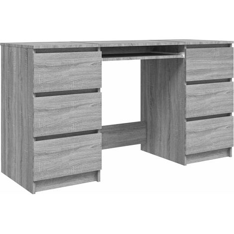 Maison Exclusive - Schreibtisch Grau Sonoma 140x50x77 cm Holzwerk