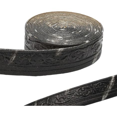 Frise autocollante, étanche 10 m, bande décorative 3D, autocollante, imperméable, motif en dentelle, pour couloir, plafond, coin, ligne, bord mural, décoration de la maison, noir et blanc (1/5)