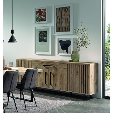 Buffet/bahut contemporain 225 cm chêne canyon Timber (1/5)