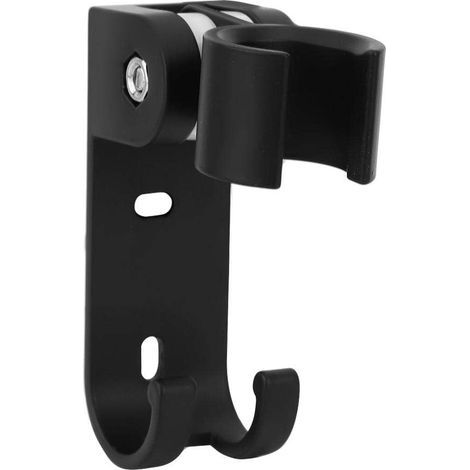 Shower head holder, adjustable wall-mounted shower head bracket in matte black stainless steel (1/5)