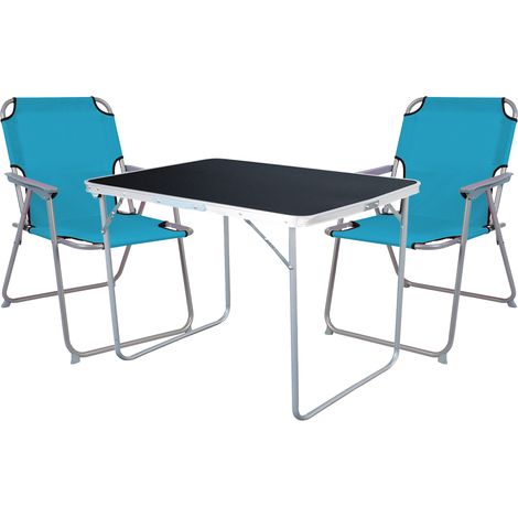 3-tlg Campingsessel Petrol + Campingtisch-MMC330870B+2xMPO2600P (1/4)
