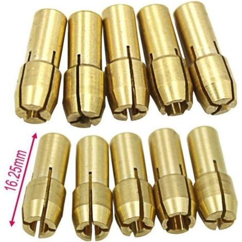10pcs mandrins de perçage – Mandrin à 3 mâchoires en laiton – Serrage stable – pour meuleuse électrique, précision accrue (1/4)