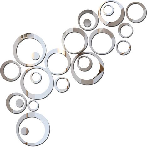 24-teiliges Set 3D-Rundspiegel-Aufkleber aus Acryl, Wandaufkleber, Heimdekoration, Spiegelkunst-Aufkleber, geometrischer Kreisspiegel, Hintergrunddekoration (1/5)