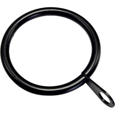 Anillas metálicas para barras de cortina con ojales, 3 cm de diámetro interior, aptas para ventanas, puertas, baños, etc. (Negro, 1 unidad) (1/5)