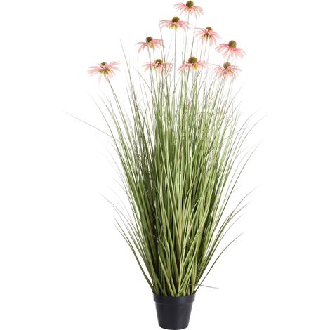 Artificial Potted Plant Pink Grass and Black Plastic Rudbeckia 120 cm Decorative Indoor Accessory RUDBEKDARIUM (1/5)
