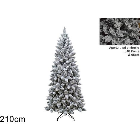 Albero di Natale Innevato Alaskaslim con 818 Rami 210 cm