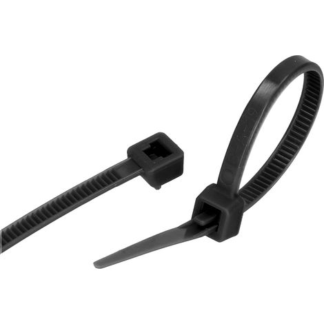 Lot de 100 serre-câbles pour plantes 3,6 mm x 100 mm noir, réutilisables, réglables (1/4)
