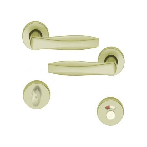 Ouvre&Déco – Poignée de porte intérieure design en Aluminium anodisé F2 sur rosace ronde Conda/Déconda avec Voyant, TRIO