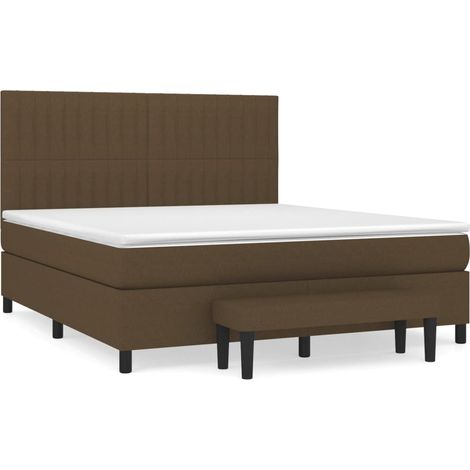Maison Exclusive - Giroletto a Molle con Materasso Marrone Scuro 180x200cm Tessuto (1/5)
