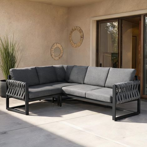 Ensemble salon de jardin modulable gris pour 5-6 personnes (1/5)